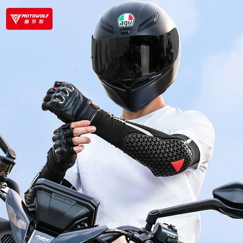 MOTOWOLF été respirant moto coudières élastique Motocross coudière protecteur vtt cyclisme bras manchon moto équipement
