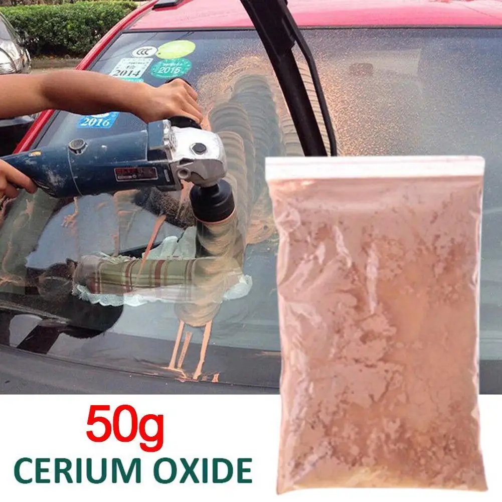 Poudre d&apos;oxyde de cérium pour polir les vitres de voiture, outil de réparation de miroir, soins de polissage des rayures, accessoires, 50g