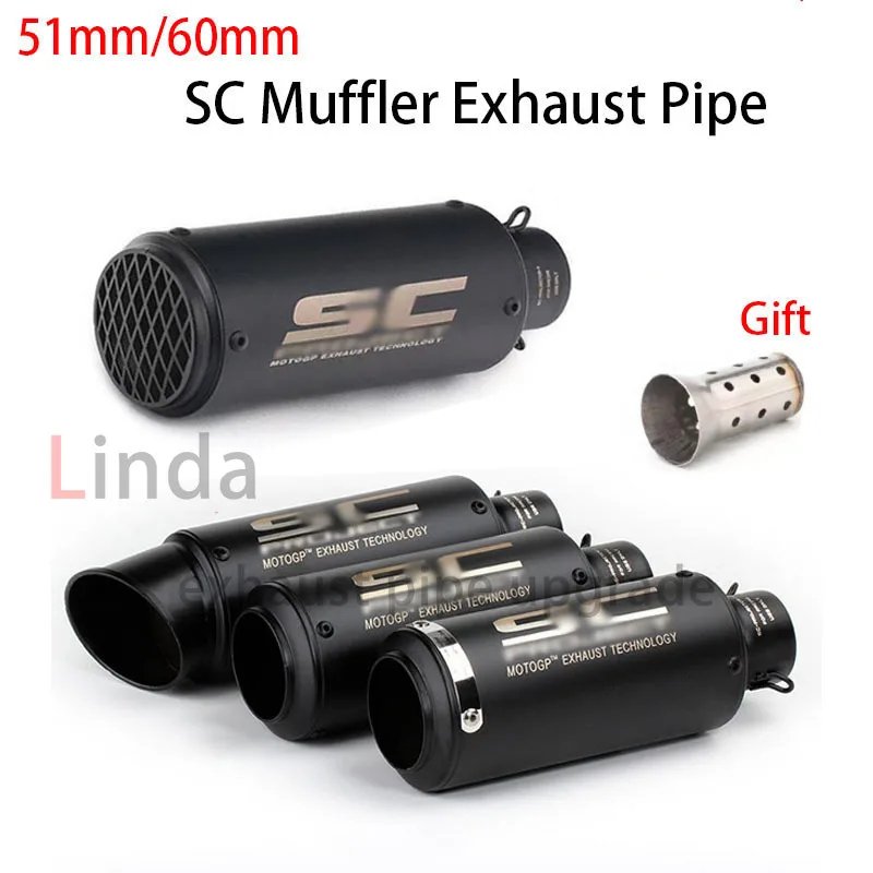 GP Project tuyau d&apos;échappement 51mm/60mm Db tueur tuyau d&apos;échappement de moto avec silencieux pour Kawasaki Z900 Z800 Er6n Sv650 R1 R3 MT03