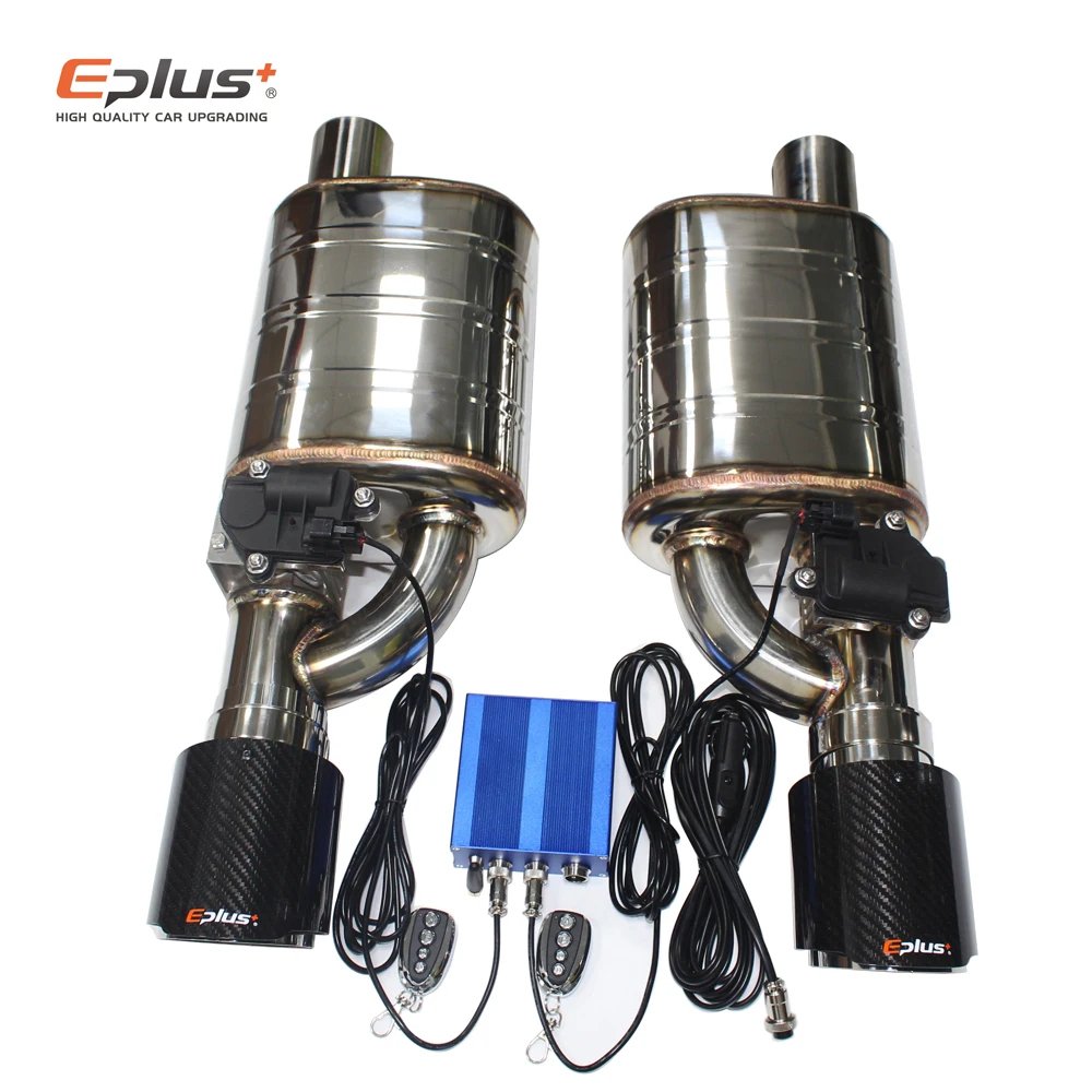 EPLUS 1 paire 2 pièces système d&apos;échappement de voiture Kit de tuyau d&apos;échappement de contrôle de Valve électrique silencieux d&apos;angle de Valve réglable en acier inoxydable universel