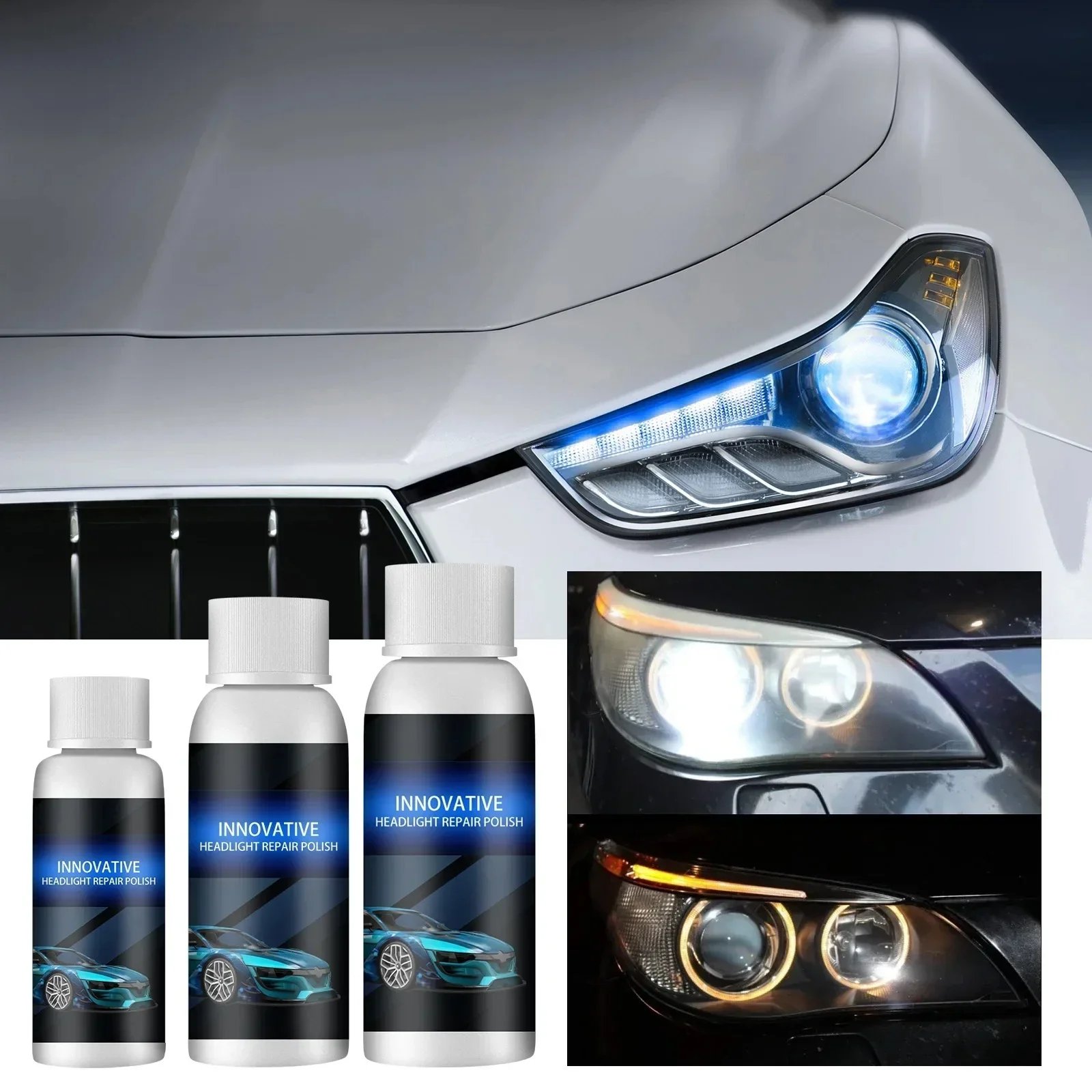 Solution de revêtement de réparation de phares de voiture, Kit de réparation d&apos;oxydation, revêtement de rétroviseur, polissage de phares, liquide anti-rayures, lavage de voiture