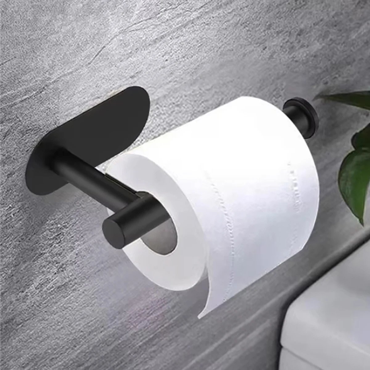 Porte-rouleau de papier en acier inoxydable – Support mural sans perçage pour salle de bain et cuisine