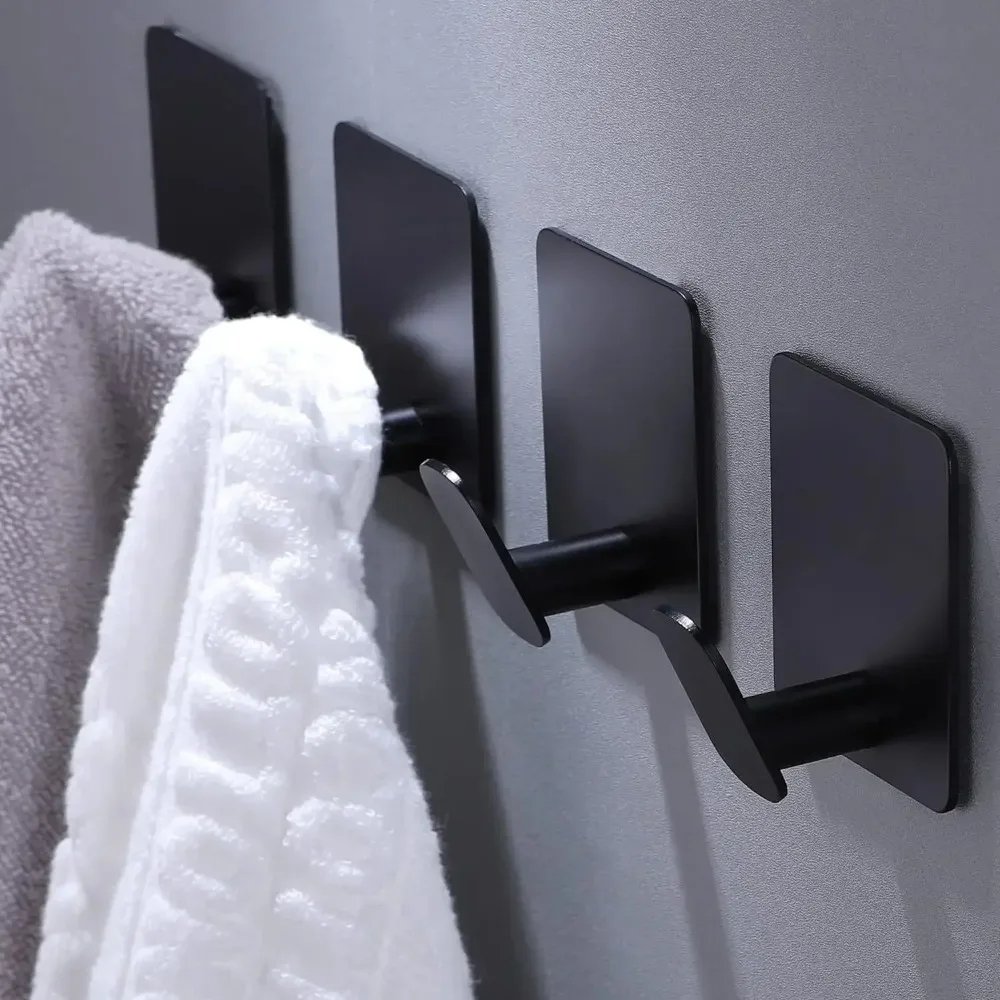 1/2 pièces en acier inoxydable salle de bain Robe crochets adhésif mur crochet porte-serviettes salle de bain cuisine matériel multi-usages cintre crochet