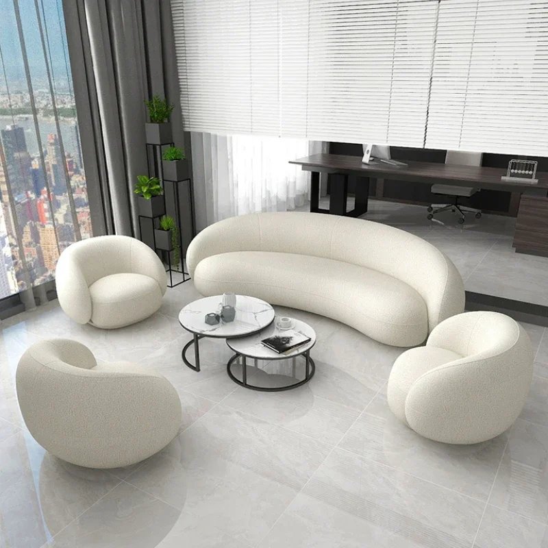 Canapé de réception nordique Simple et moderne, salon, petit appartement, Arc circulaire créatif, meubles de célébrité en filet
