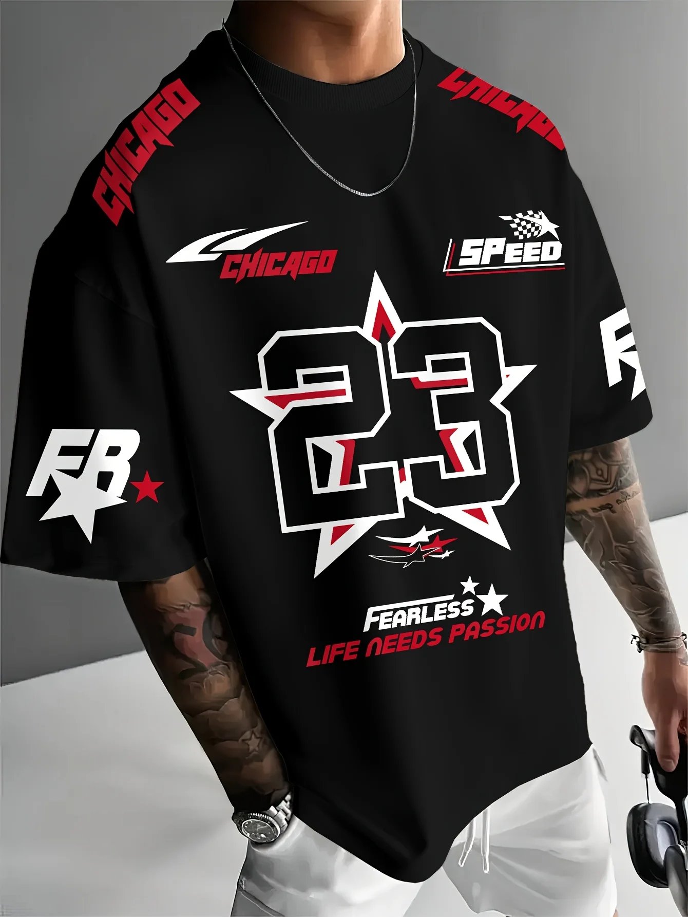 T-shirt homme été 2025 – Manches courtes imprimé 3D lettres, style décontracté