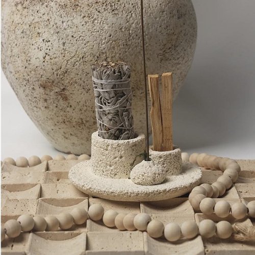 Porte-bougie tout-en-un style nordique – Bougie, sauge et Palo Santo – Image 2